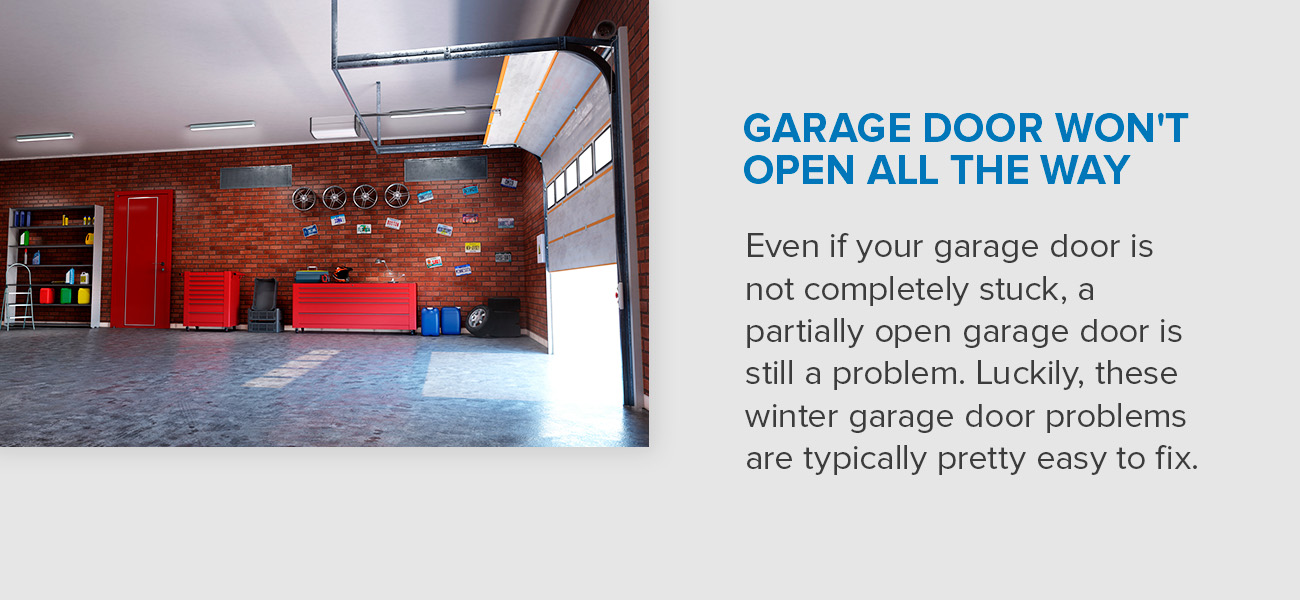 garage door only opening partly