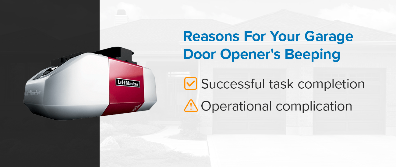 User inspecting beeping LiftMaster garage opener
